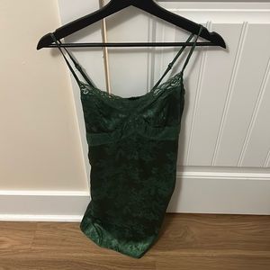 Green lace dress